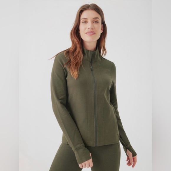 Pact Jackets & Blazers - Perfect PACT Full Zip Jacket Sweatshirt Olive Green Organic Cotton